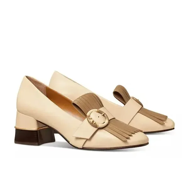 Tory Burch Multi Logo Kiltie Loafer Pumps (Size 6) - Picture 1 of 16